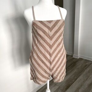 Urban Outfitters Tan Linen Romper